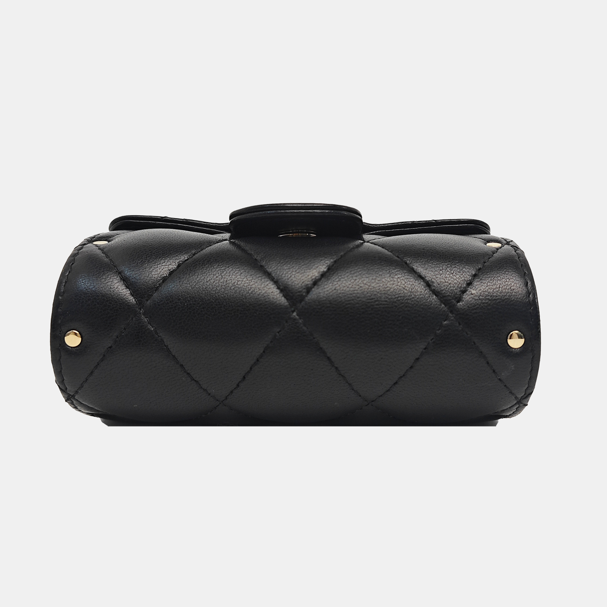 Quilted Lambskin Shoulder Bag Black