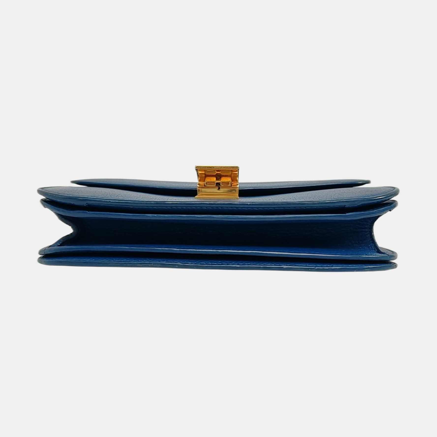 Authenticated pre-owned  CLASSIC BOX Lambskin Blue - Shoulder Bag at Looply