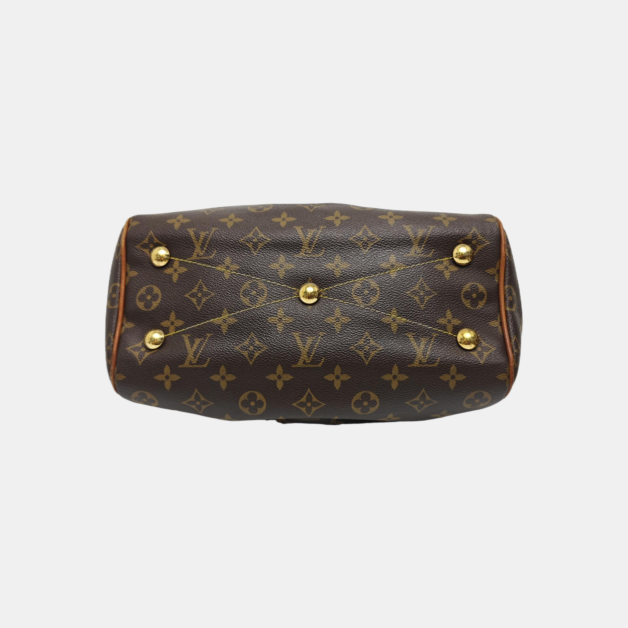 Monogram Coated Canvas Top Handle Bag Brown