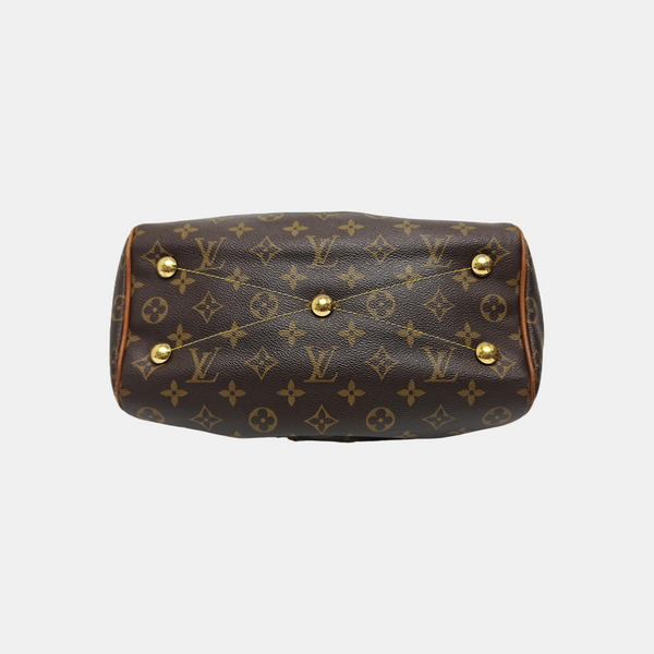 Monogram Coated Canvas Top Handle Bag Brown