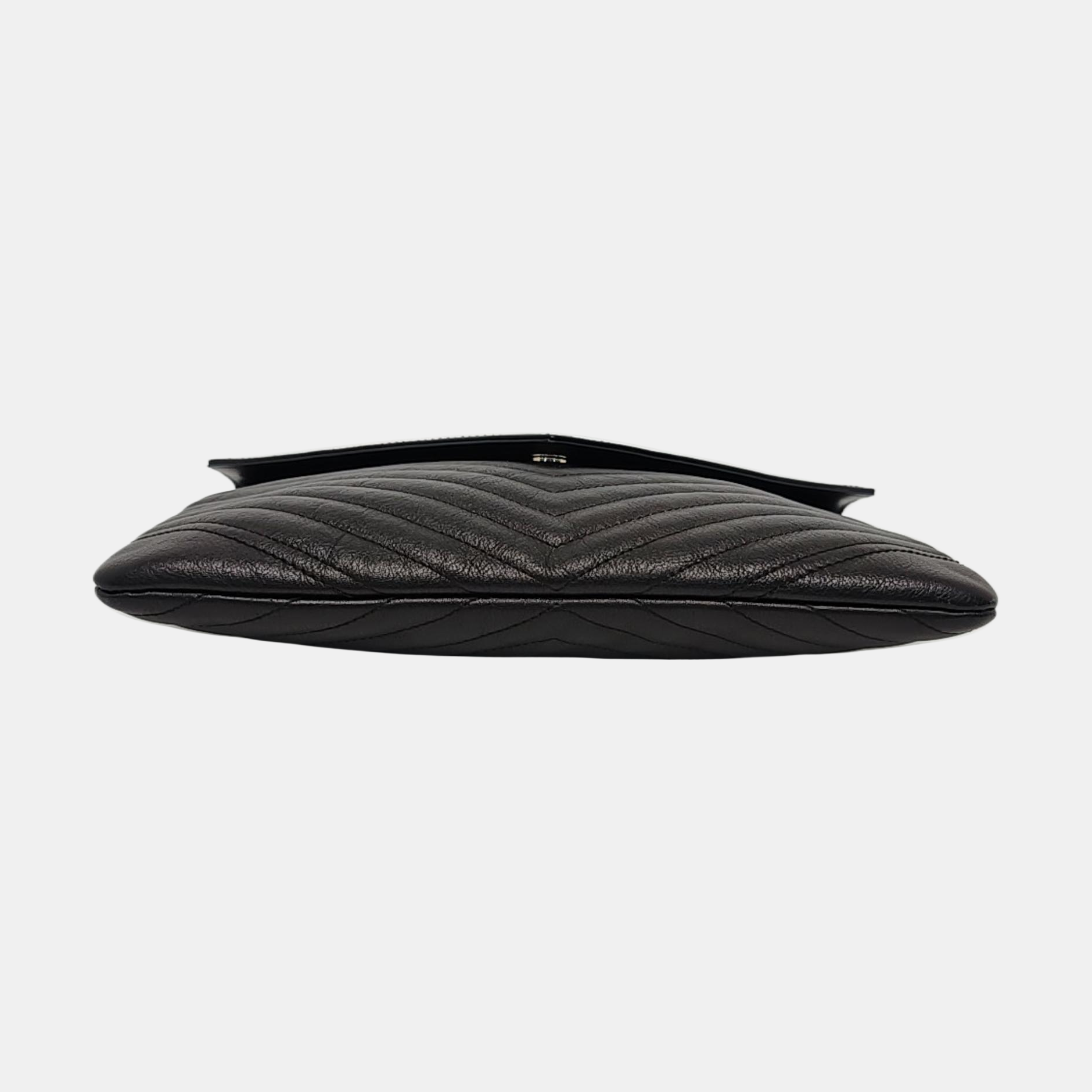 Chevron, Quilted Calfskin Black