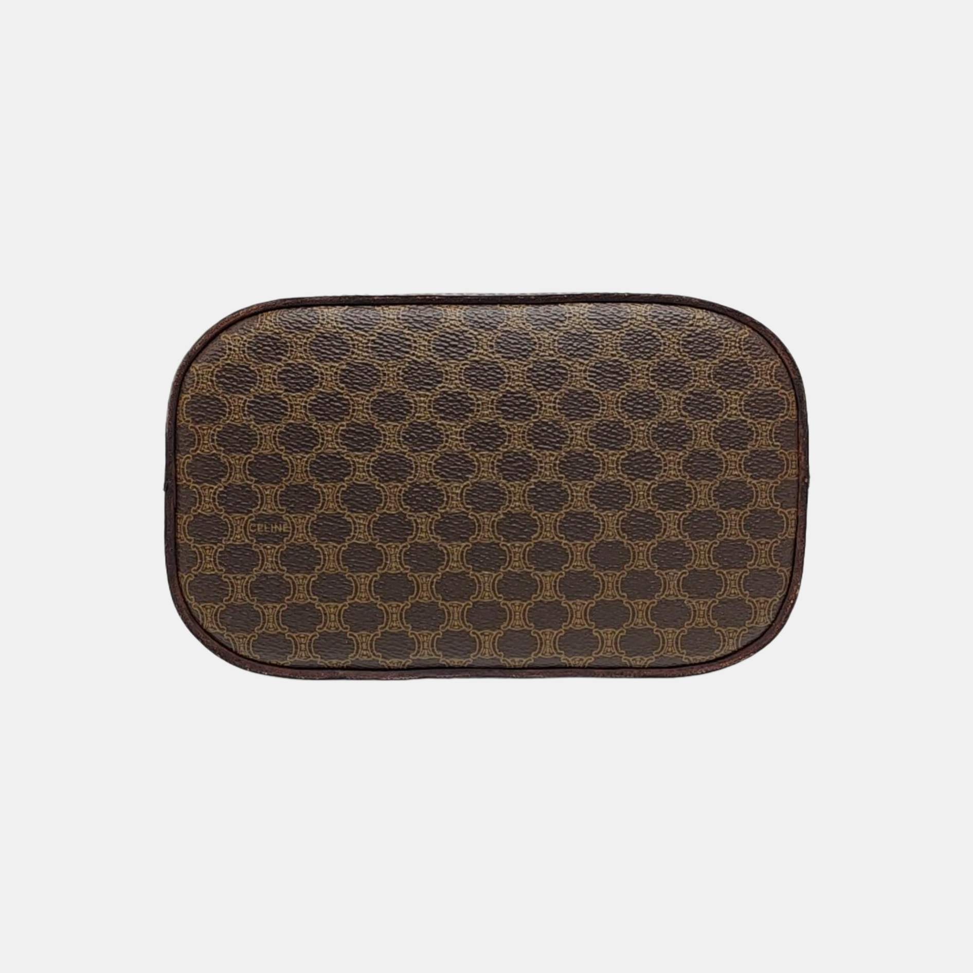 Coated Canvas Clutch Brown