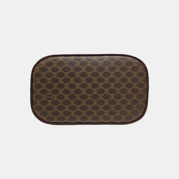 Coated Canvas Clutch Brown