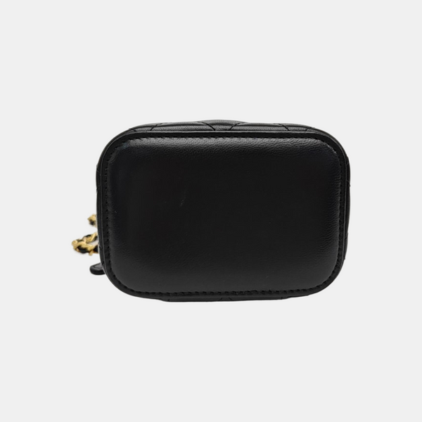 VANITY CASE Mini Quilted Lambskin Black