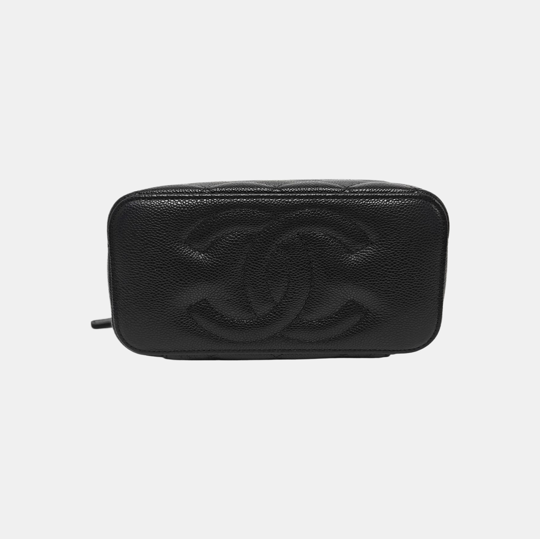 VANITY CASE Small Quilted Grained Calfskin Black