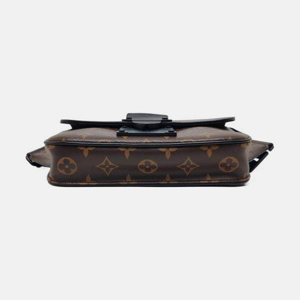 S LOCK Monogram Coated Canvas Brown