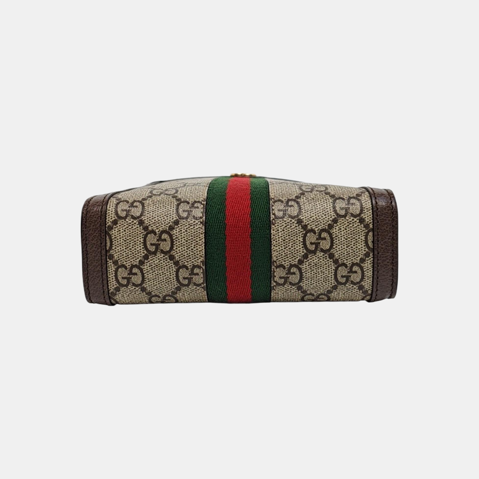 Ophidia Super Mini Monogram Coated Canvas Beige
