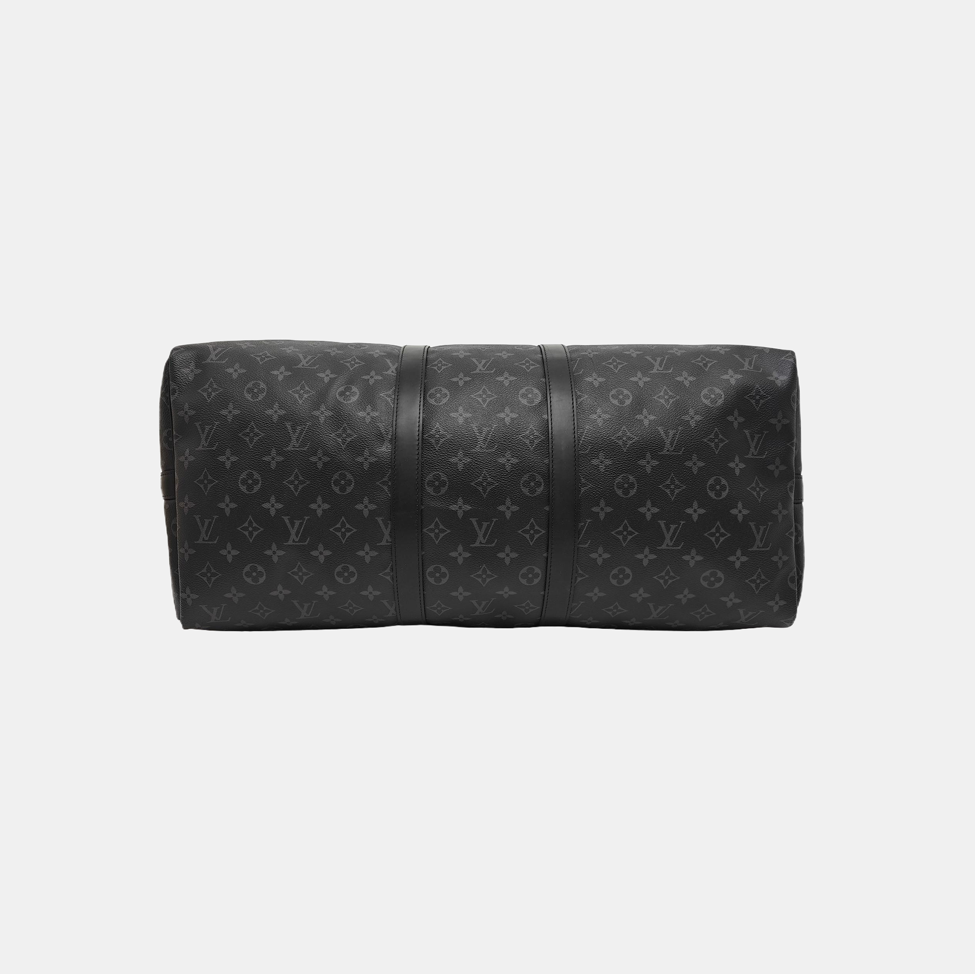 KEEPALL 55 Monogram Coated Canvas Black