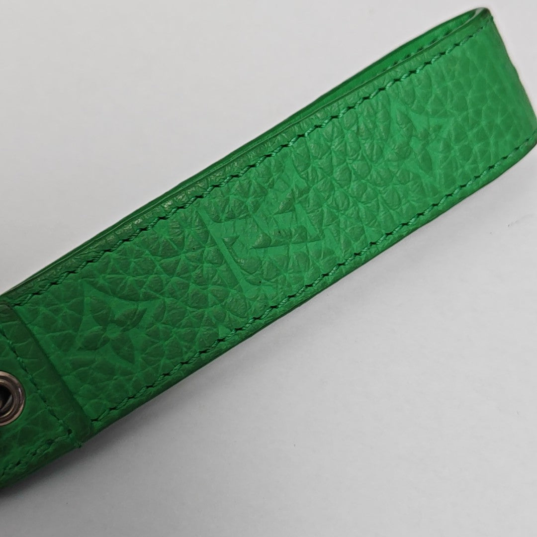 Leather Bag Charm Green