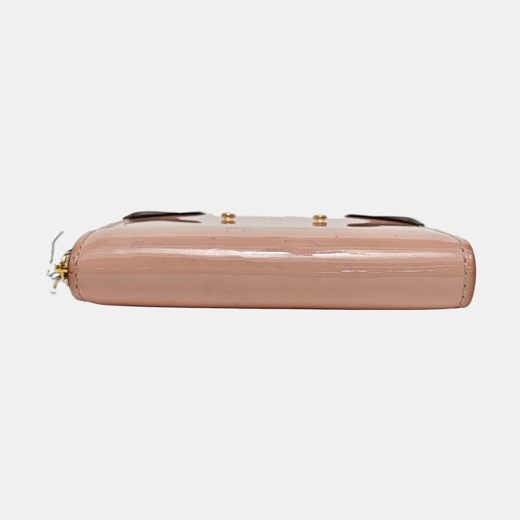 ZIPPY Monogram Patent Leather Pink Wallet