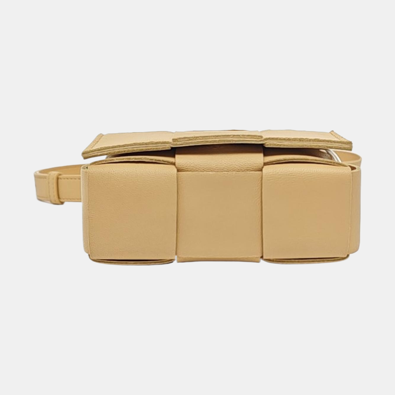 Cassette de piel de cordero mini beige