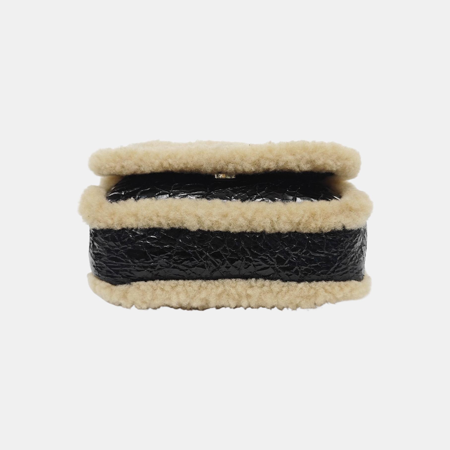 SHEARLING CC MANIA Lambskin Black