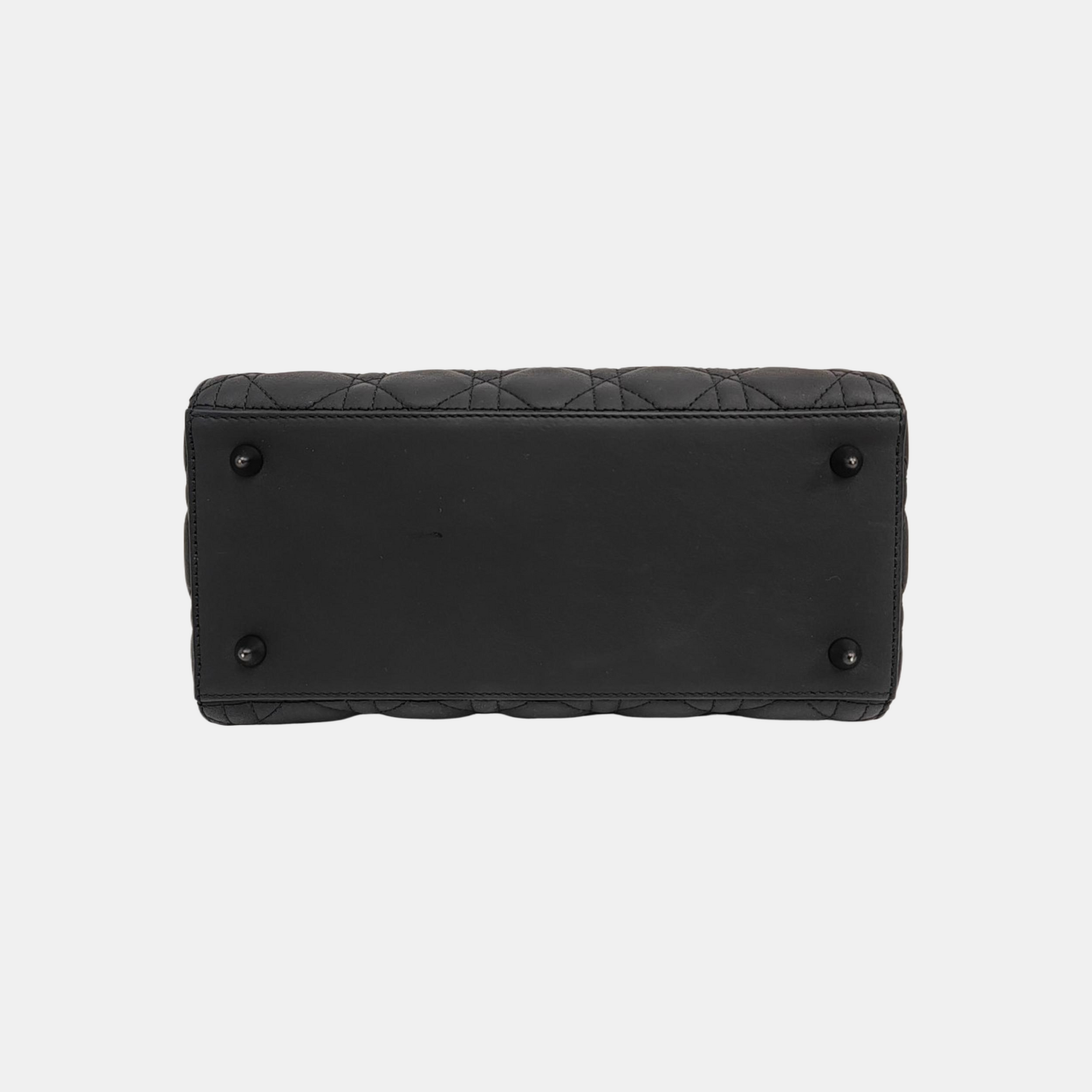 Lady Dior Medium Cannage Calfskin Black