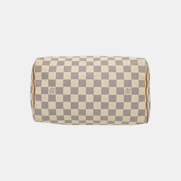 SPEEDY 25 Damier Azur Coated Canvas White