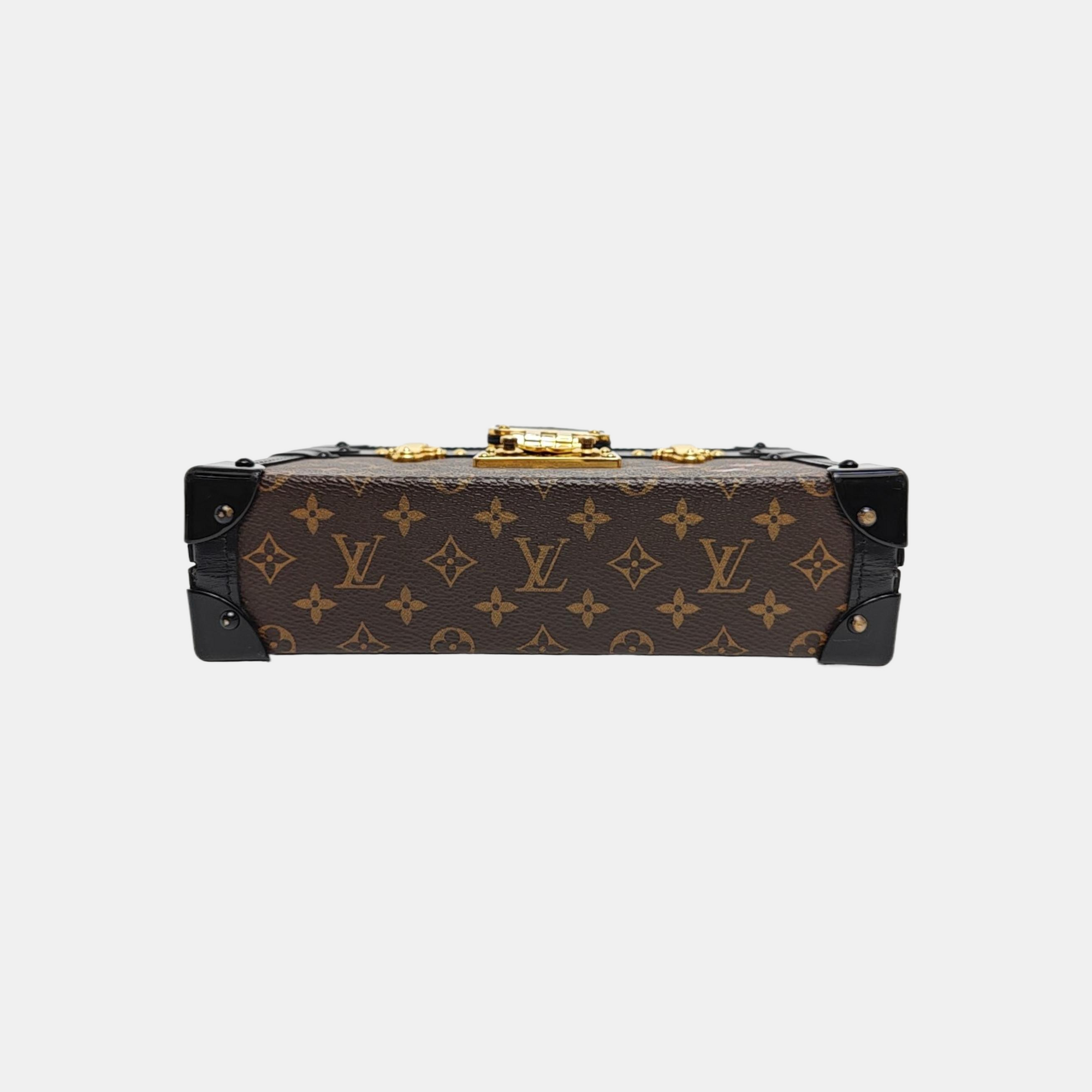 PETITE MALLE Monogram Coated Canvas Brown