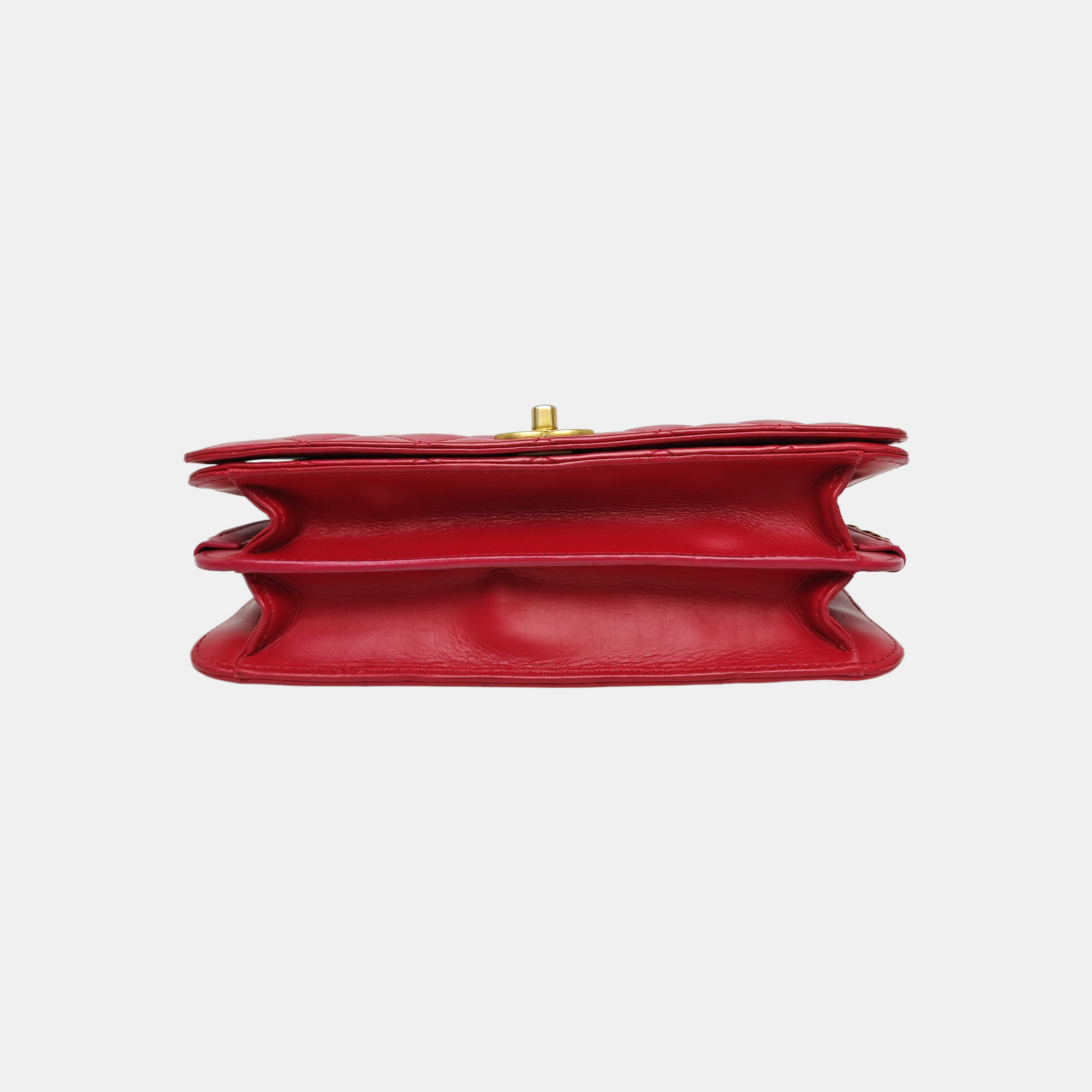 Quilted Calfskin Shoulder Bag Red