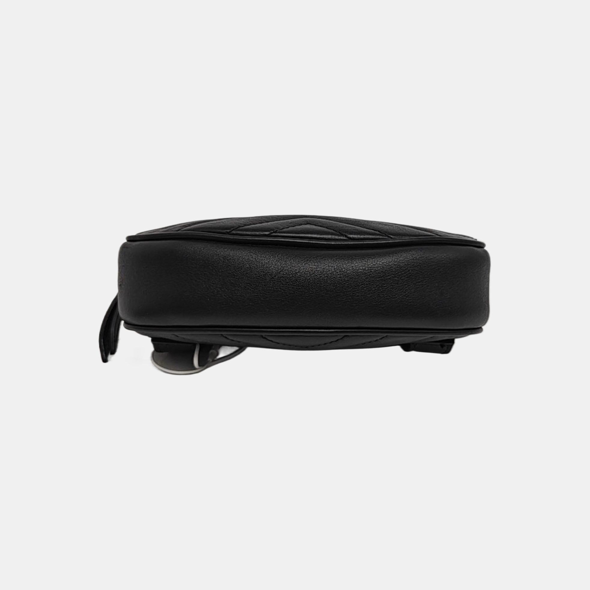 GG Marmont Super Mini Quilted Calfskin Black