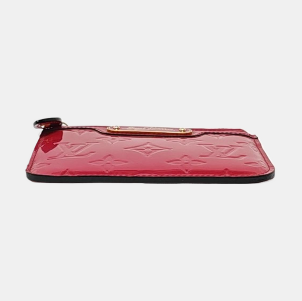 Monogram Patent Leather Card Holder Red