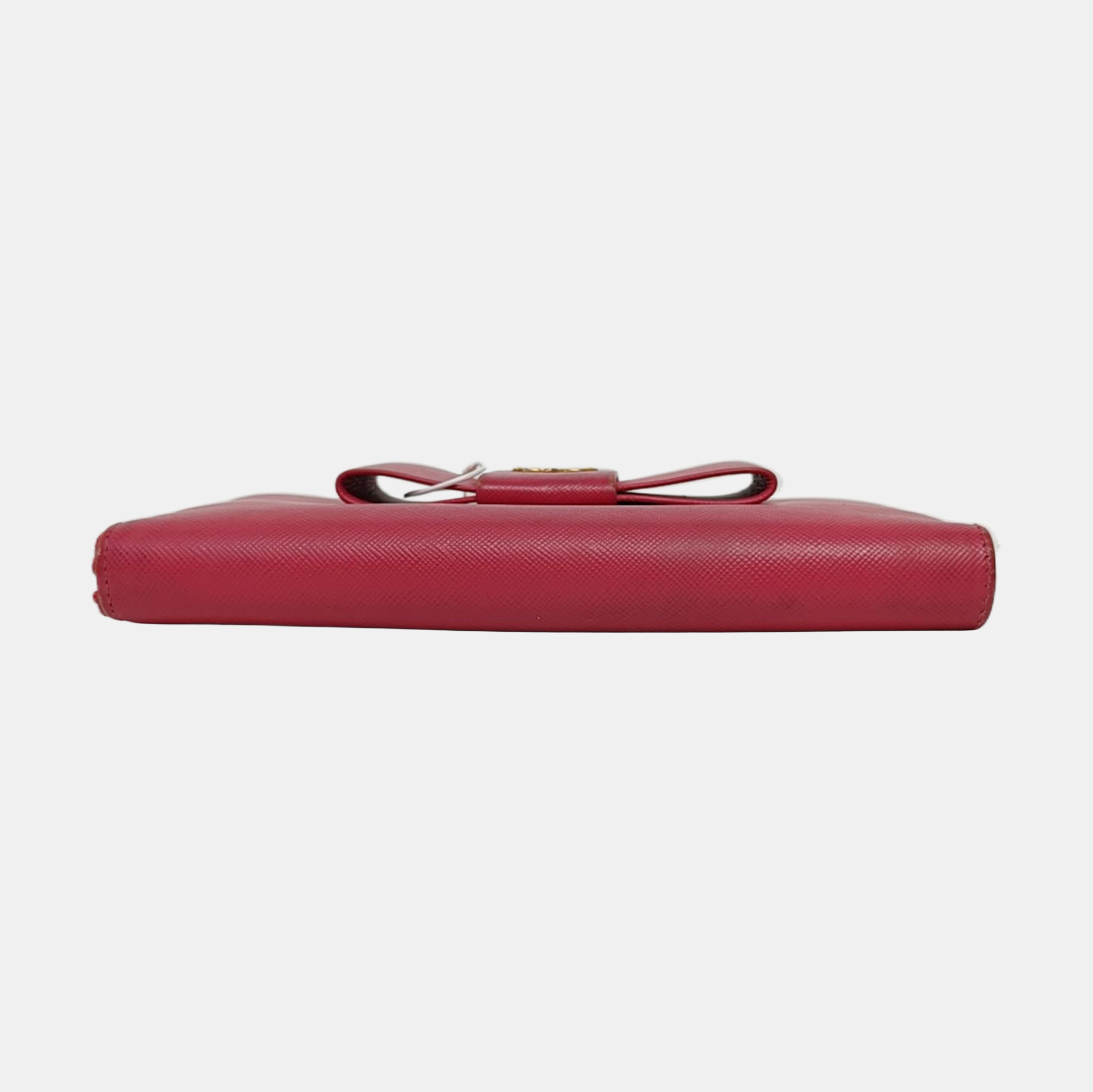 Fiocco Bow Saffiano Calfskin Red Wallet