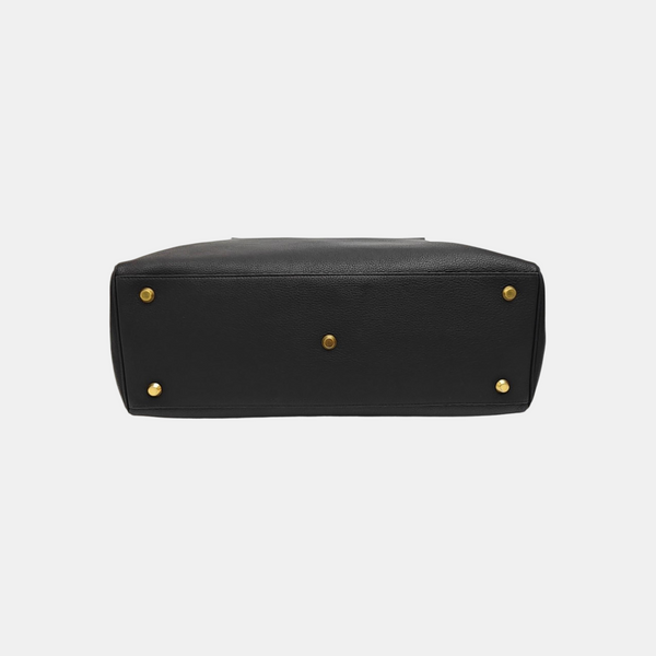 Calfskin Top Handle Bag Black
