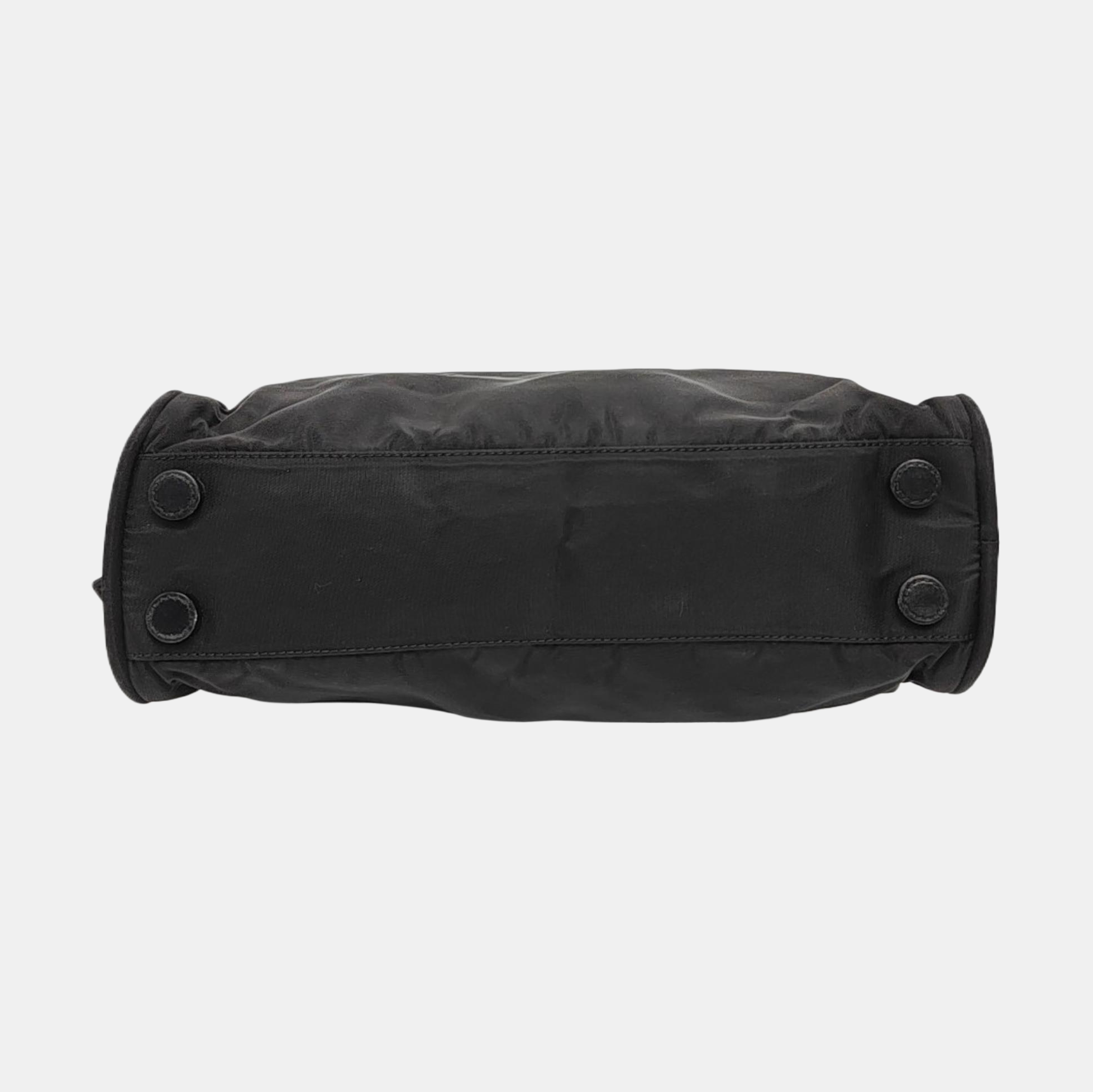 Nylon Top Handle Bag Black