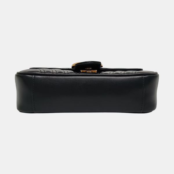 GG Marmont Small Quilted Calfskin Black