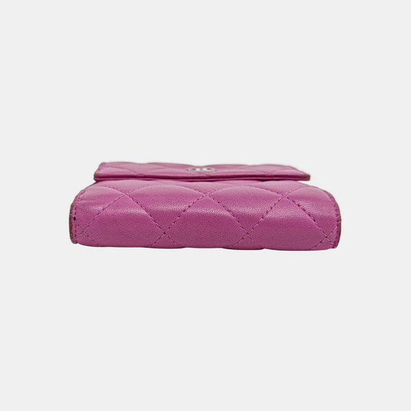 Quilted Lambskin Wallet Purple