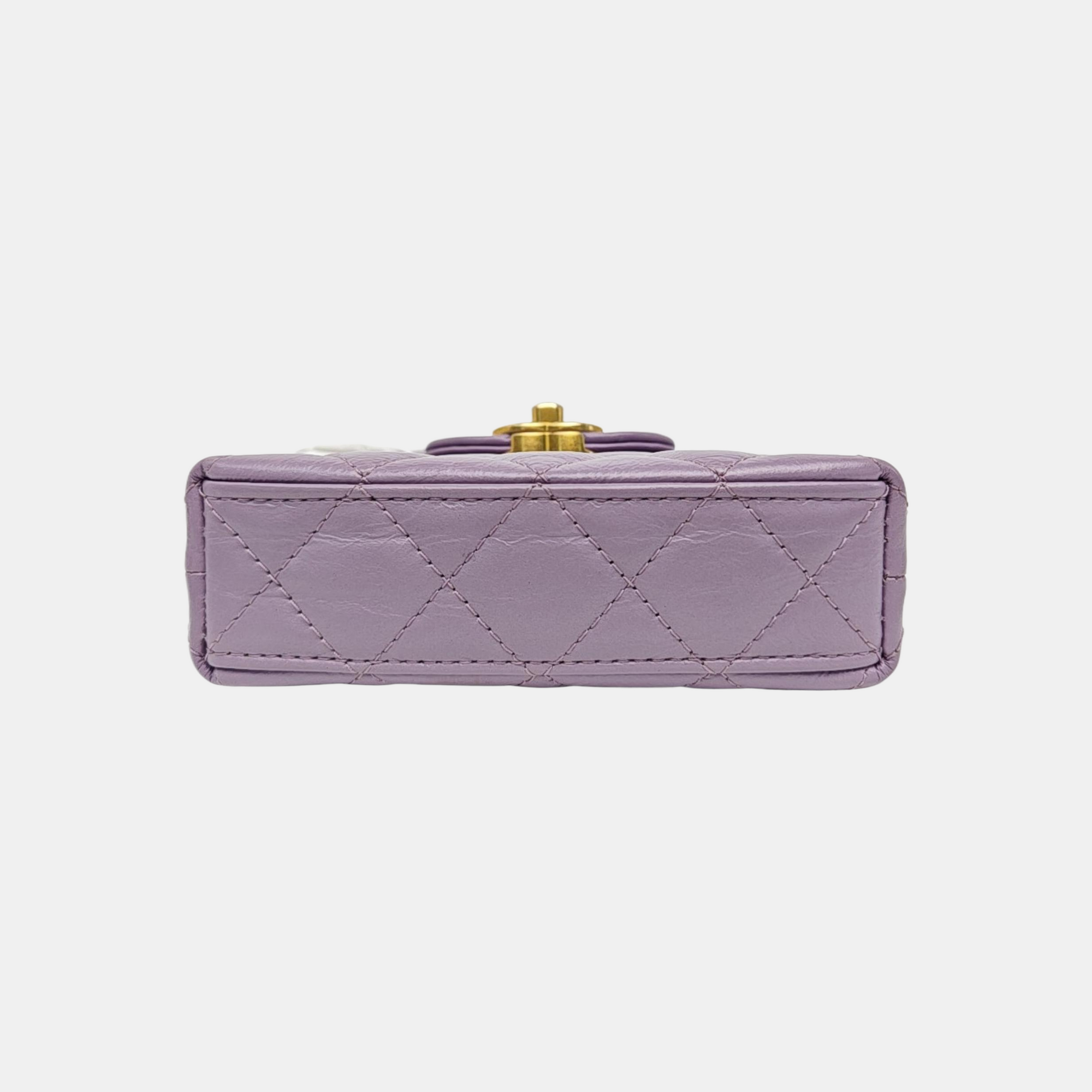 KELLY Super Mini Quilted Calfskin Purple