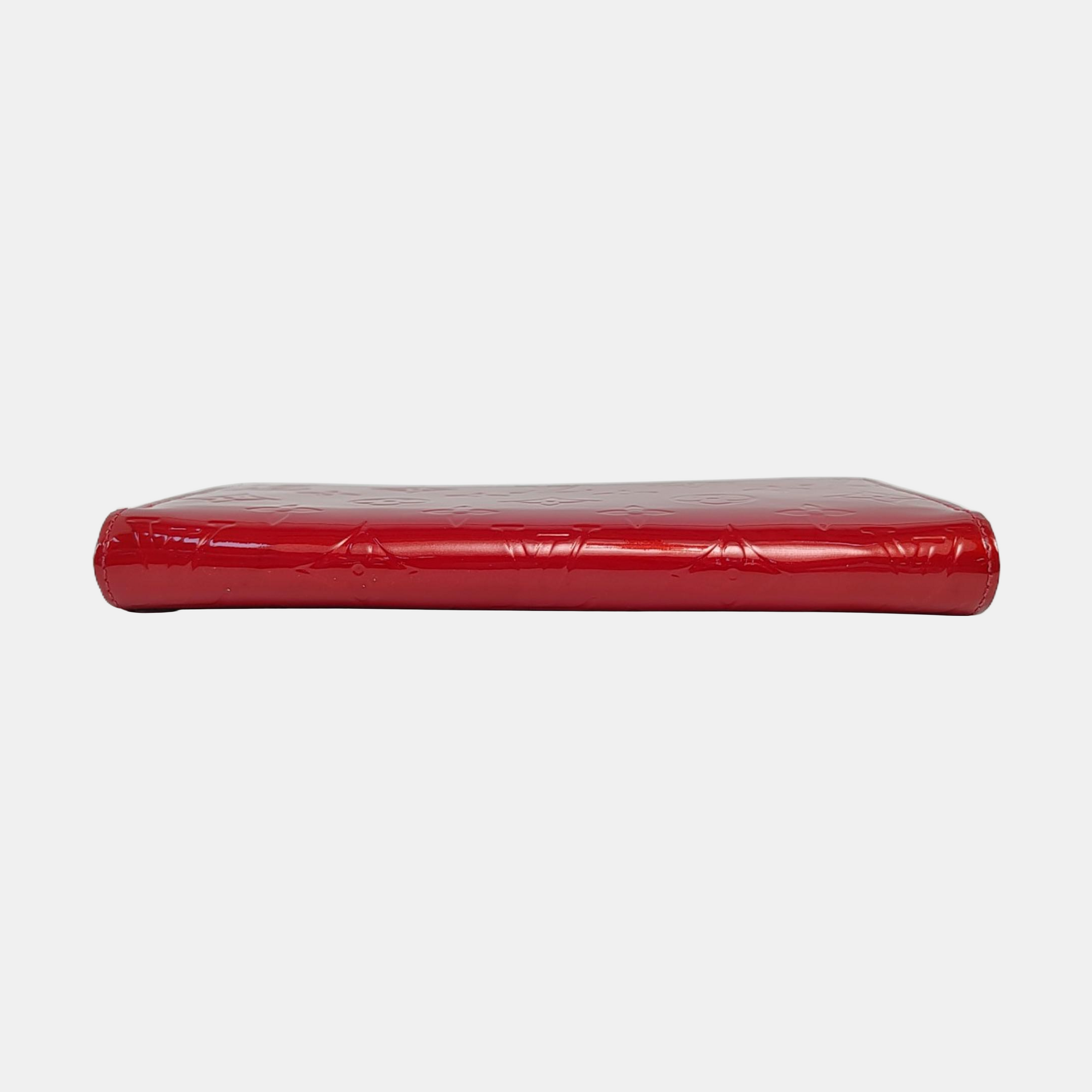 ZIPPY Monogram Patent Calfskin Red Wallet