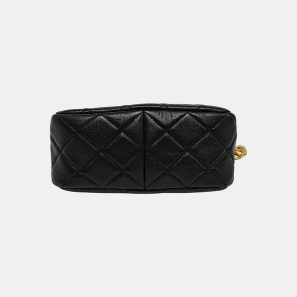 Quilted Lambskin Shoulder Bag Black