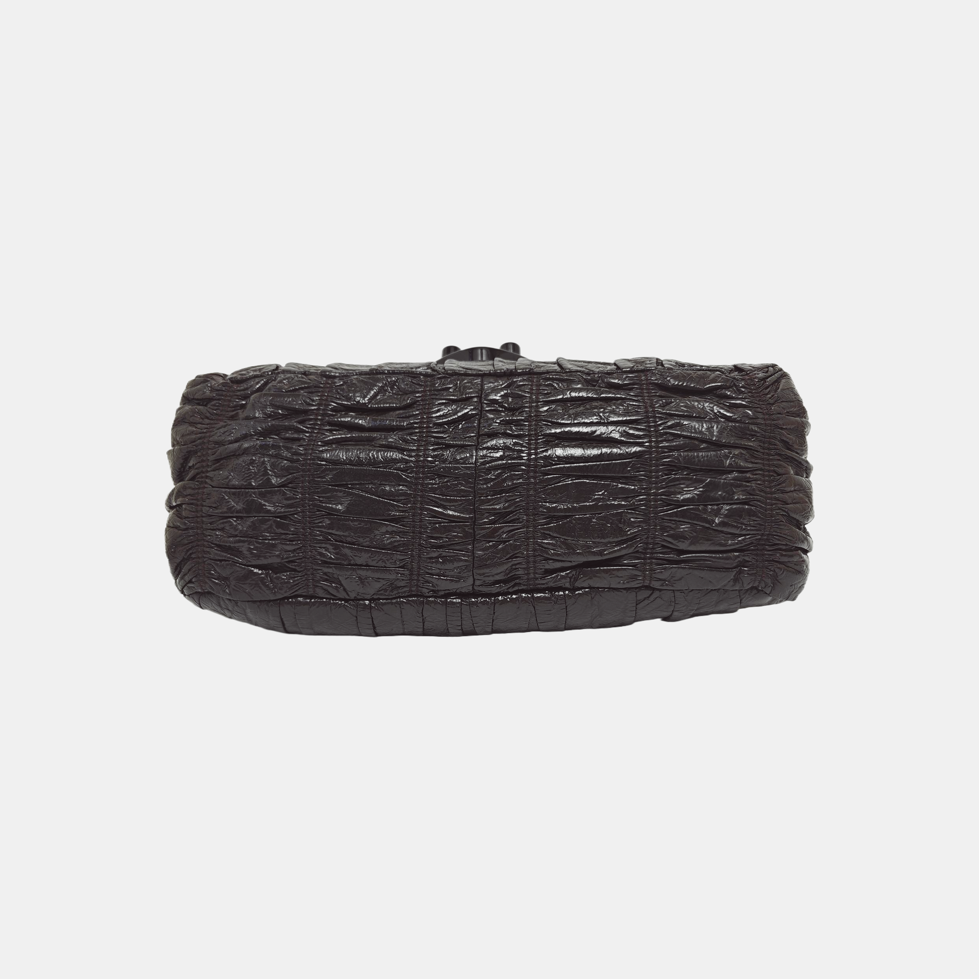 Quilted Lambskin Shoulder Bag Brown
