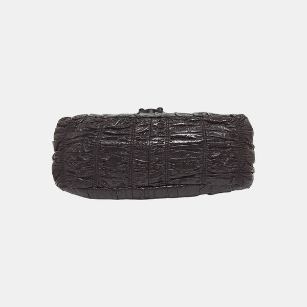 Quilted Lambskin Shoulder Bag Brown