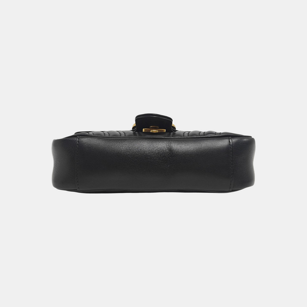 GG Marmont Small Quilted Calfskin Black