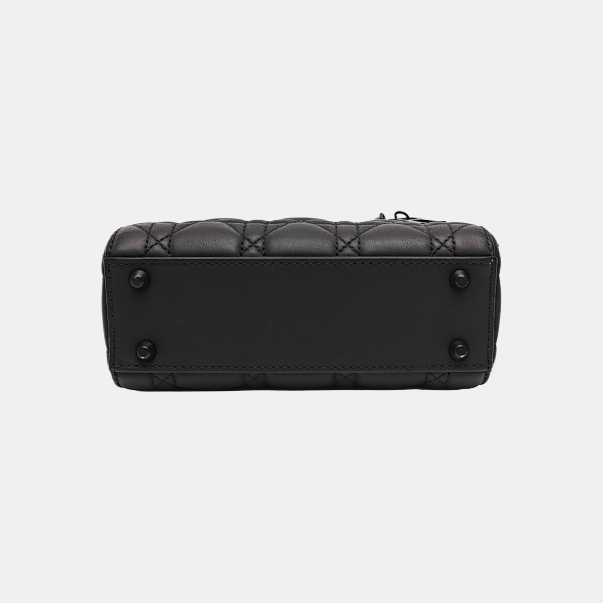 Lady Dior Mini Cannage Calfskin Black