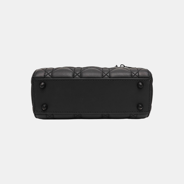 Lady Dior Mini Cannage Calfskin Black