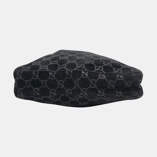 Monogram Suede Top Handle Bag Black