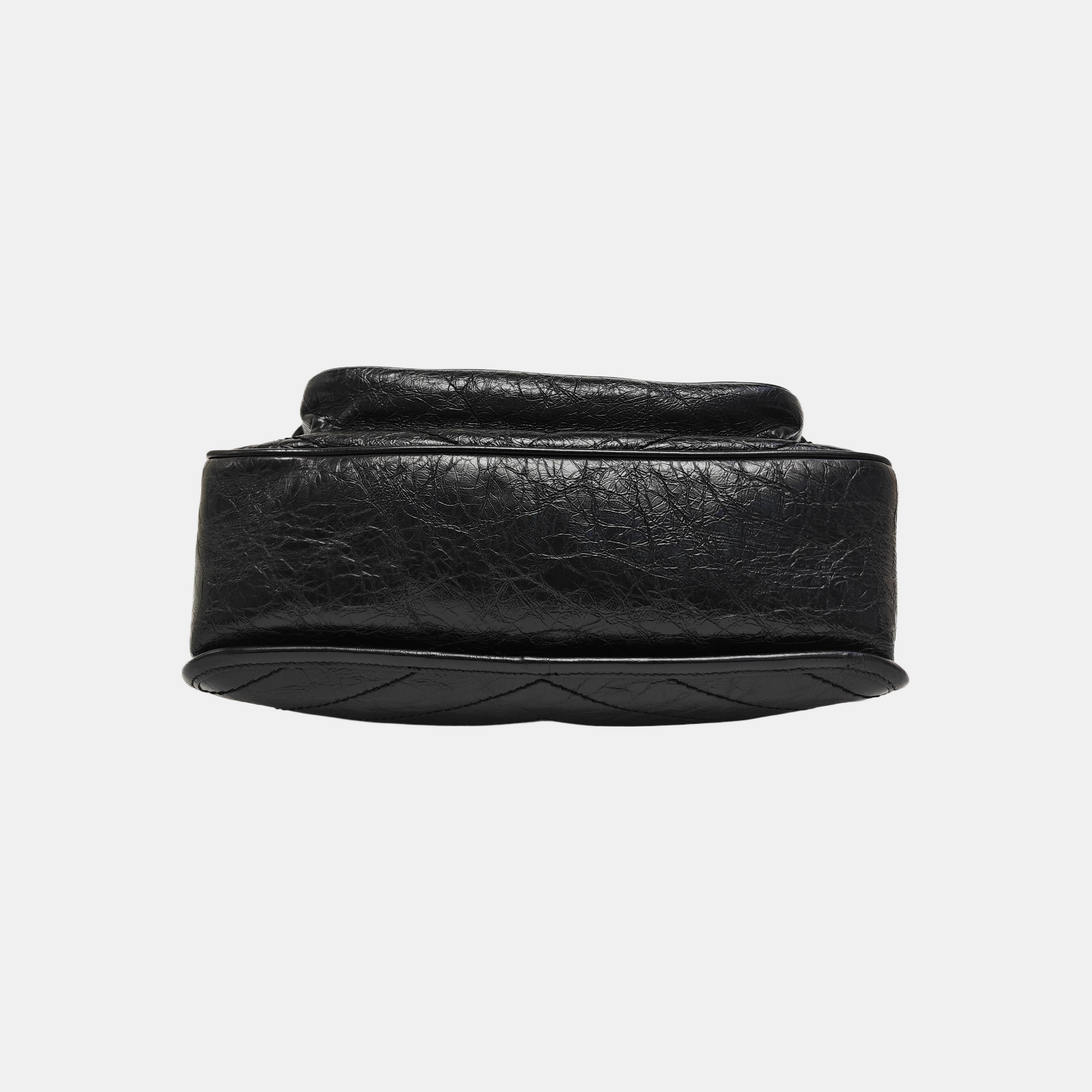 NIKI Medium Chevron Calfskin Black