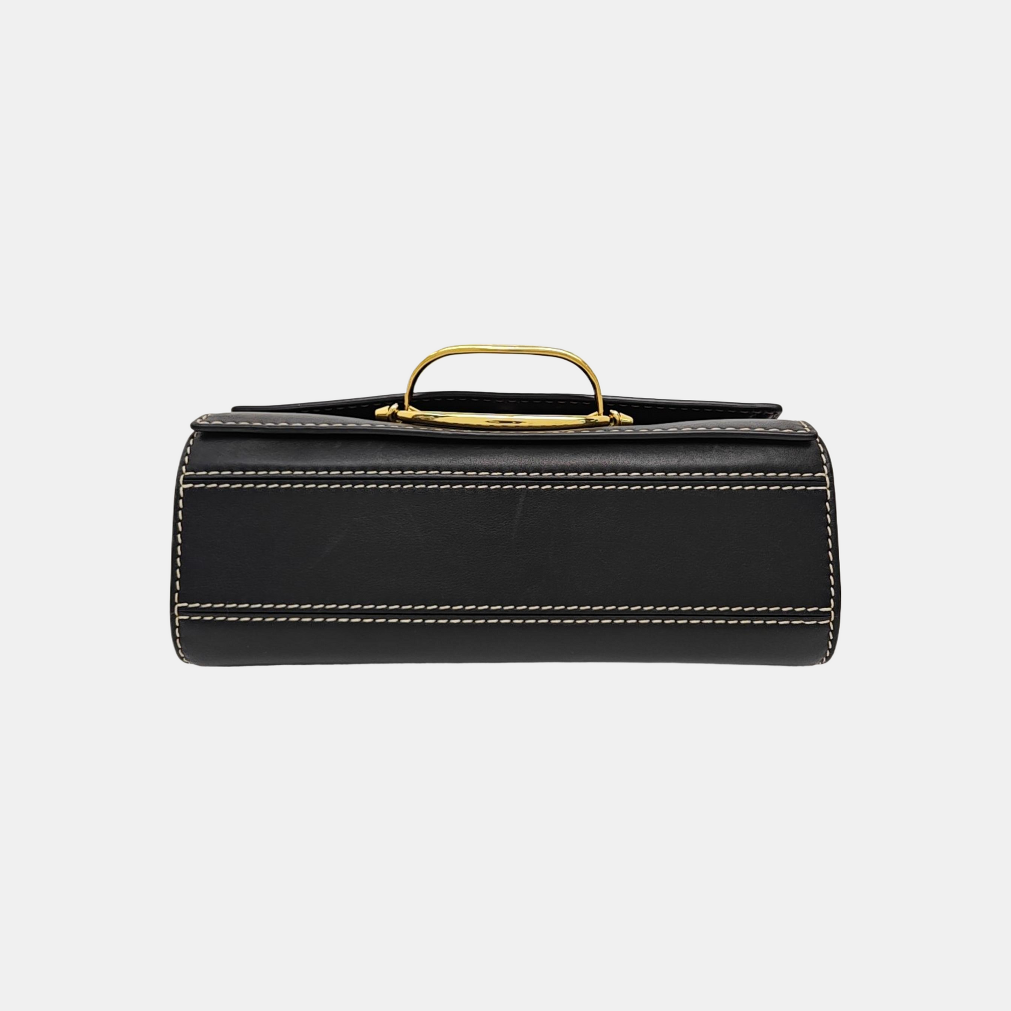 Calfskin Shoulder Bag Black
