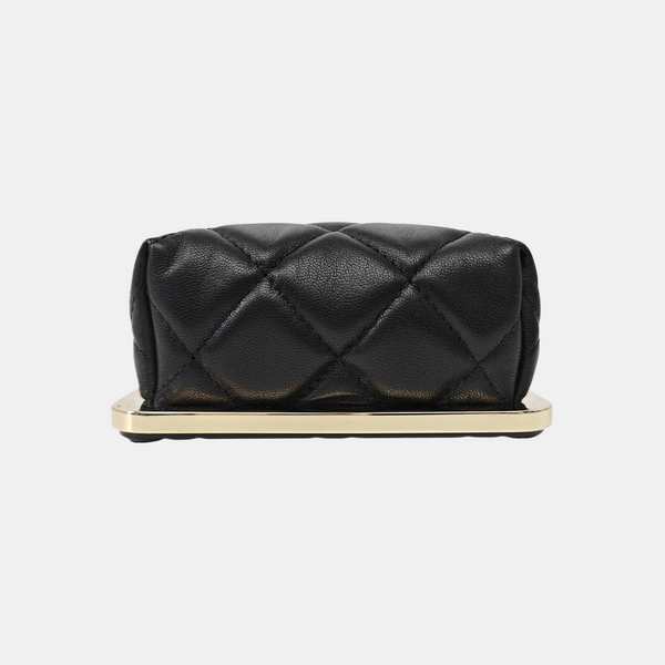 Quilted Lambskin Shoulder Bag Black