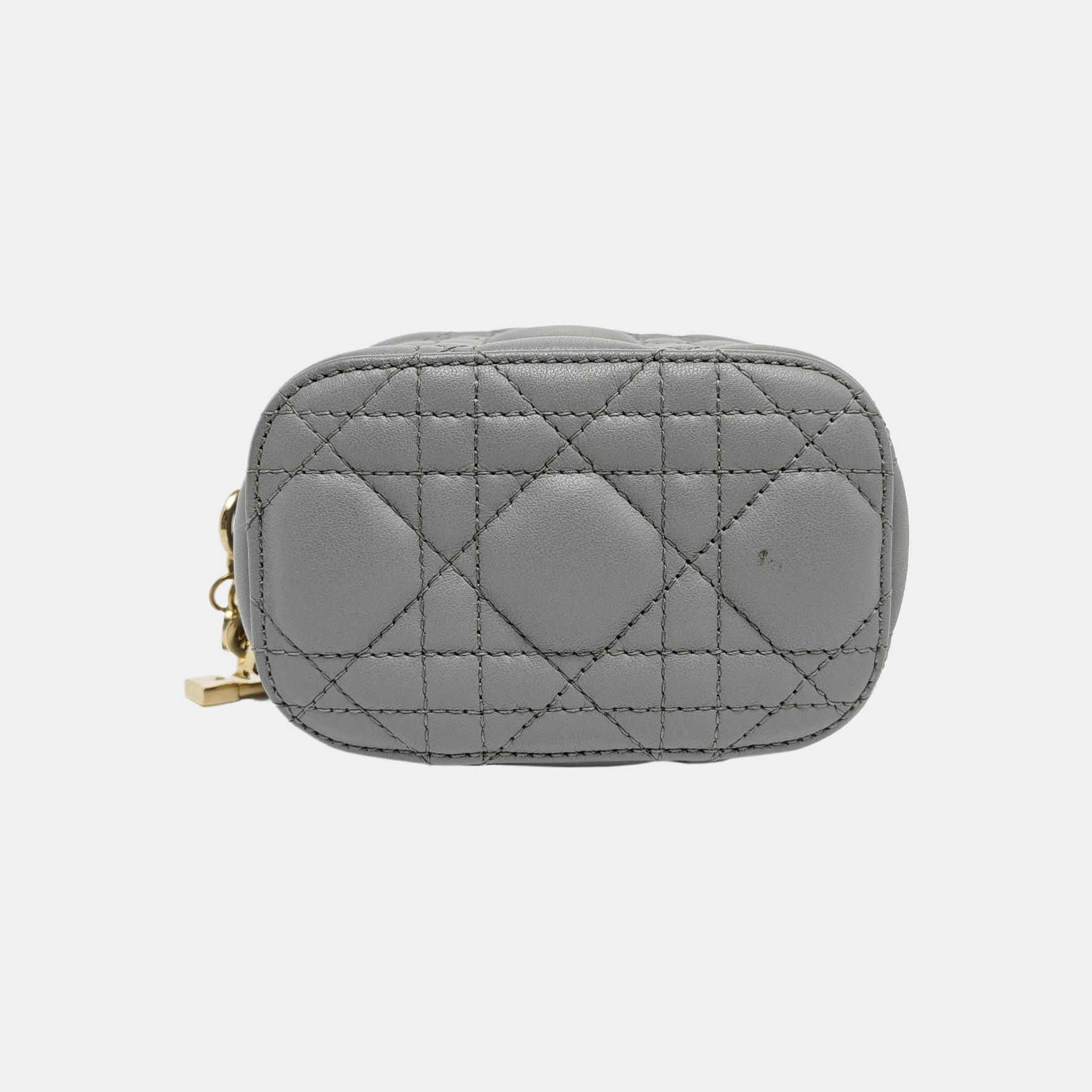 Authenticated pre-owned  Lady Dior Super Mini Quilted Lambskin Grey - Shoulder Bag at Looply