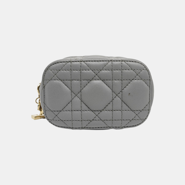 Authenticated pre-owned  Lady Dior Super Mini Quilted Lambskin Grey - Shoulder Bag at Looply
