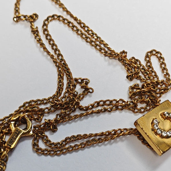 ALPHABET Crystal Gold Necklace