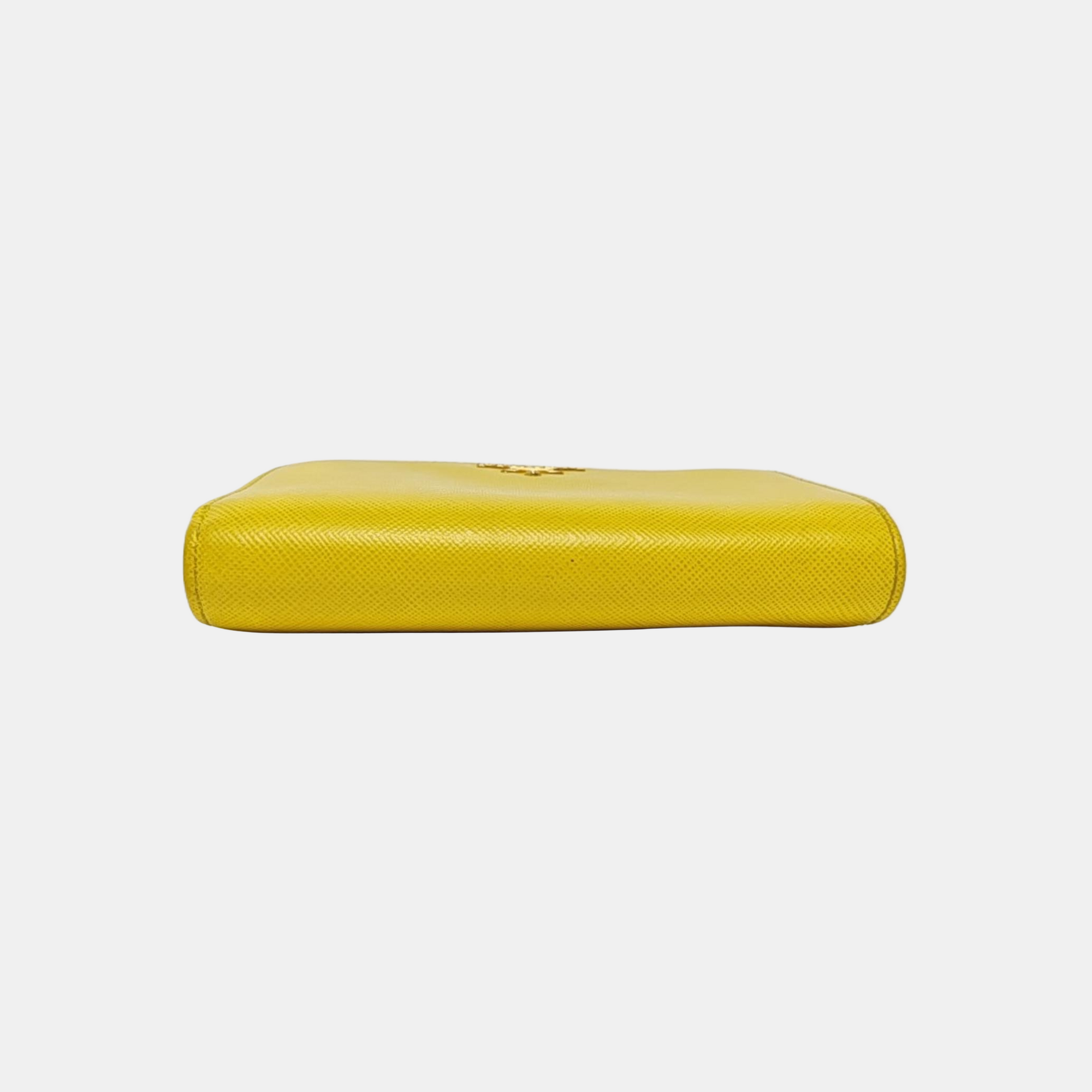Saffiano Calfskin Wallet Yellow