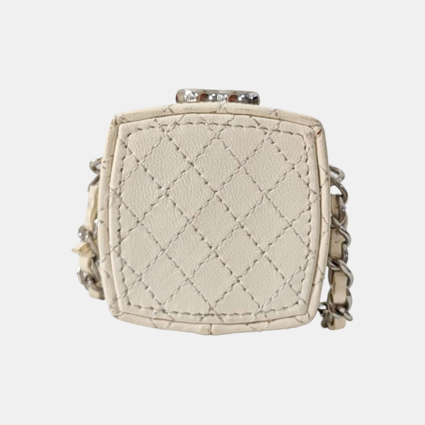 Quilted Lambskin Shoulder Bag White