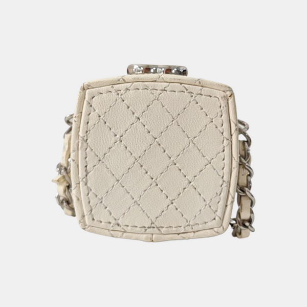 Quilted Lambskin Shoulder Bag White