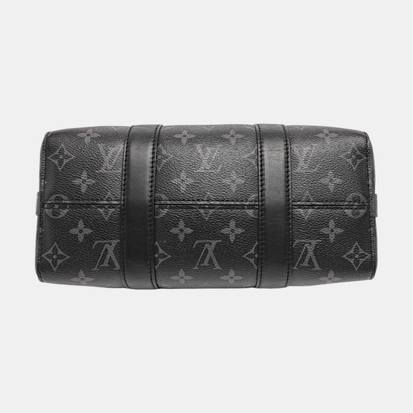 KEEPALL Monogram Coated Canvas Black