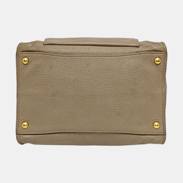 Galleria Zip Front Pocket Calfskin Gray