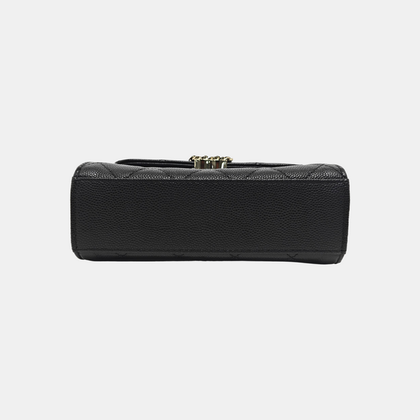 25S Quilted Grained Calfskin Black