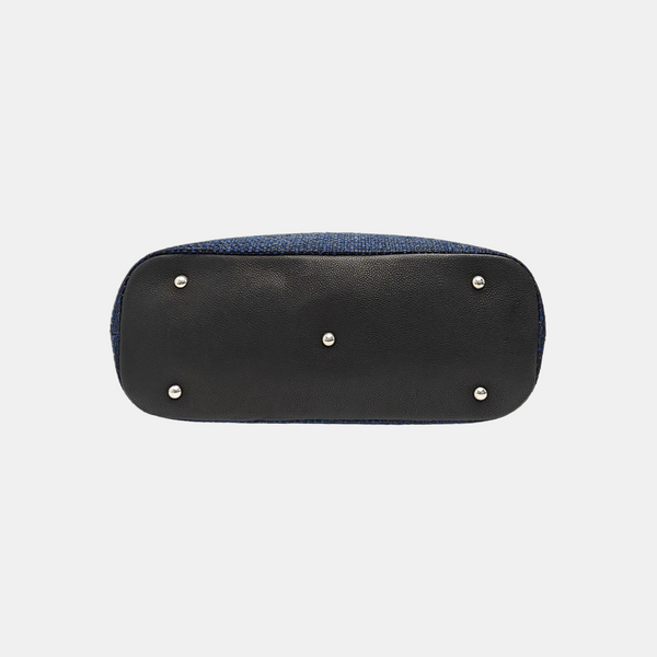 Straw Shoulder Bag Blue
