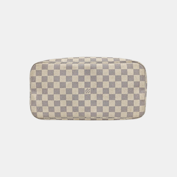 Authenticated pre-owned  NEVERFULL MM Damier Azur Coated Canvas White - Tote Bag at Looply